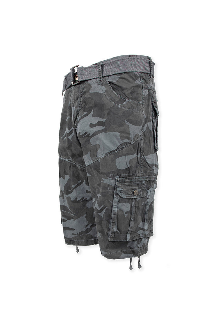gray camo cargo shorts