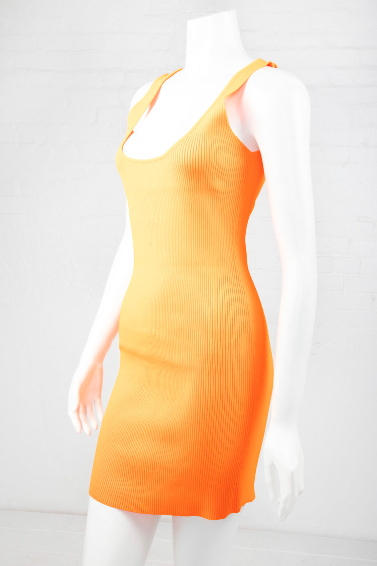 ribbed orange dress