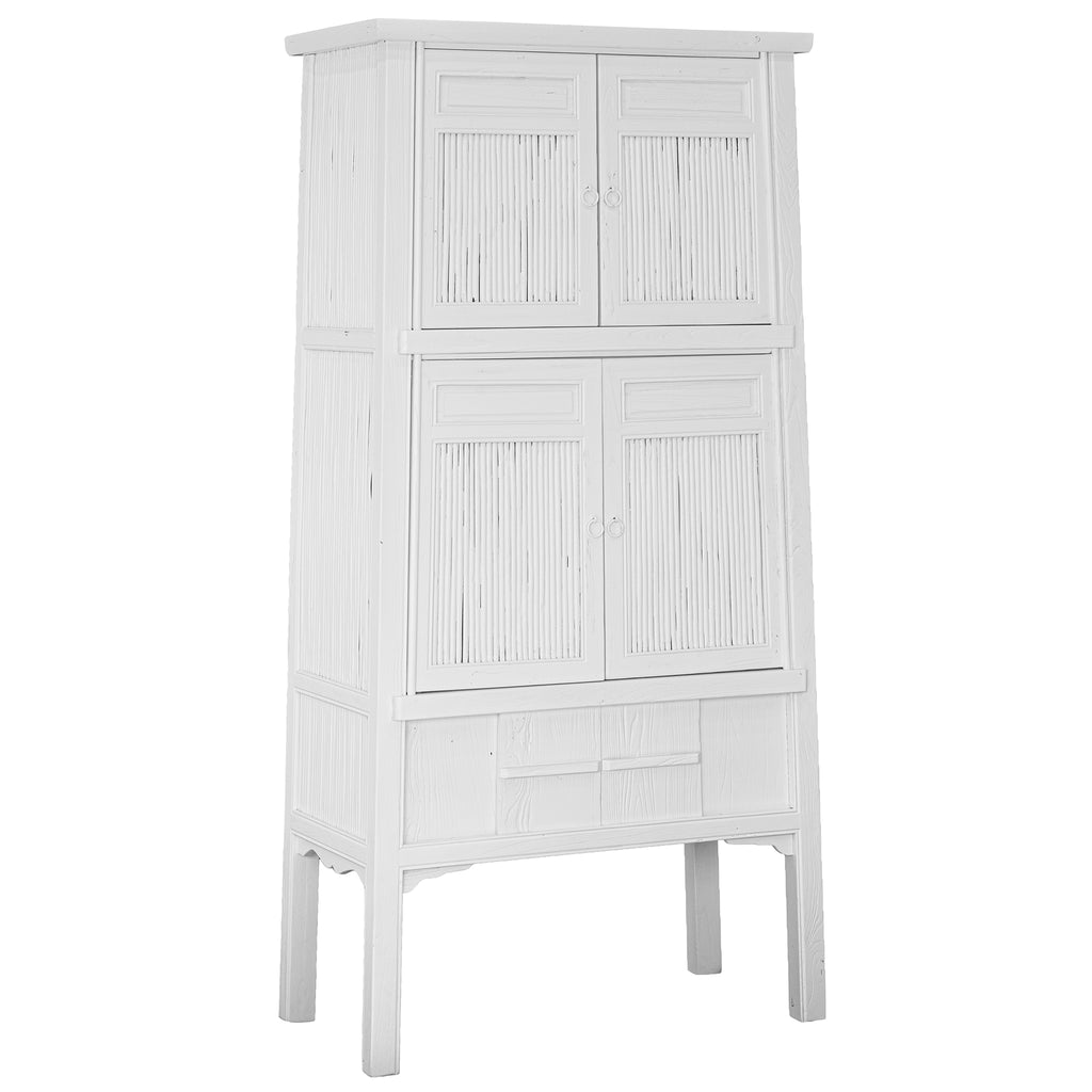 Bamboo Tall Cabinet White Uniqwa Collections