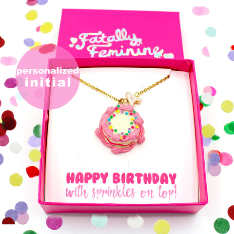 Cute Charm Jewelry for women Handmade Kawaii Birthday Gift Pink Initial Necklace