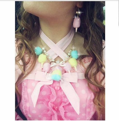 Cotton Candy Necklace Carnival Cotton Candy Statement Necklace