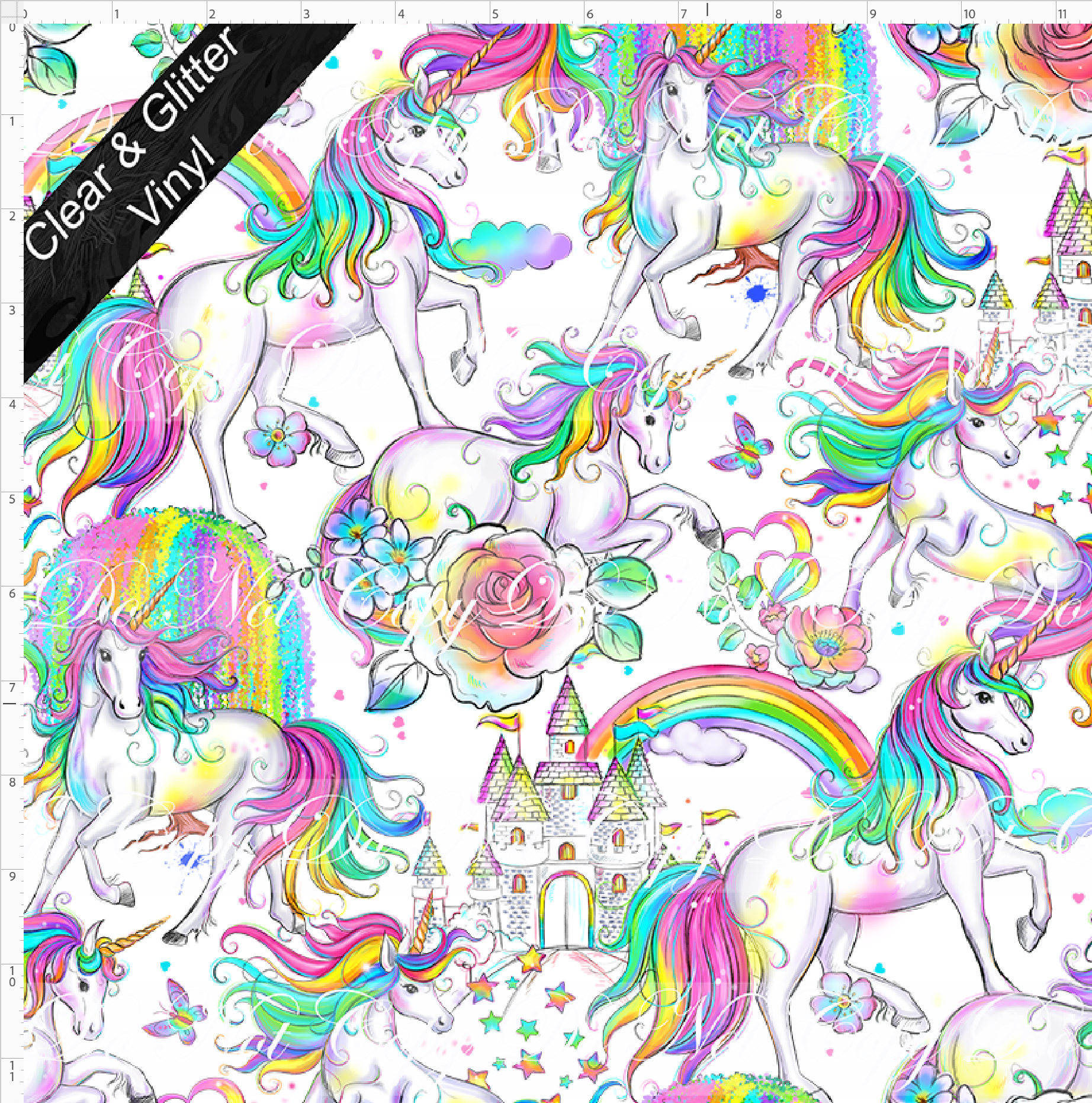 Retail - Rainbow Unicorn - Main - REGULAR SCALE - CLEAR & GLITTER VINYL