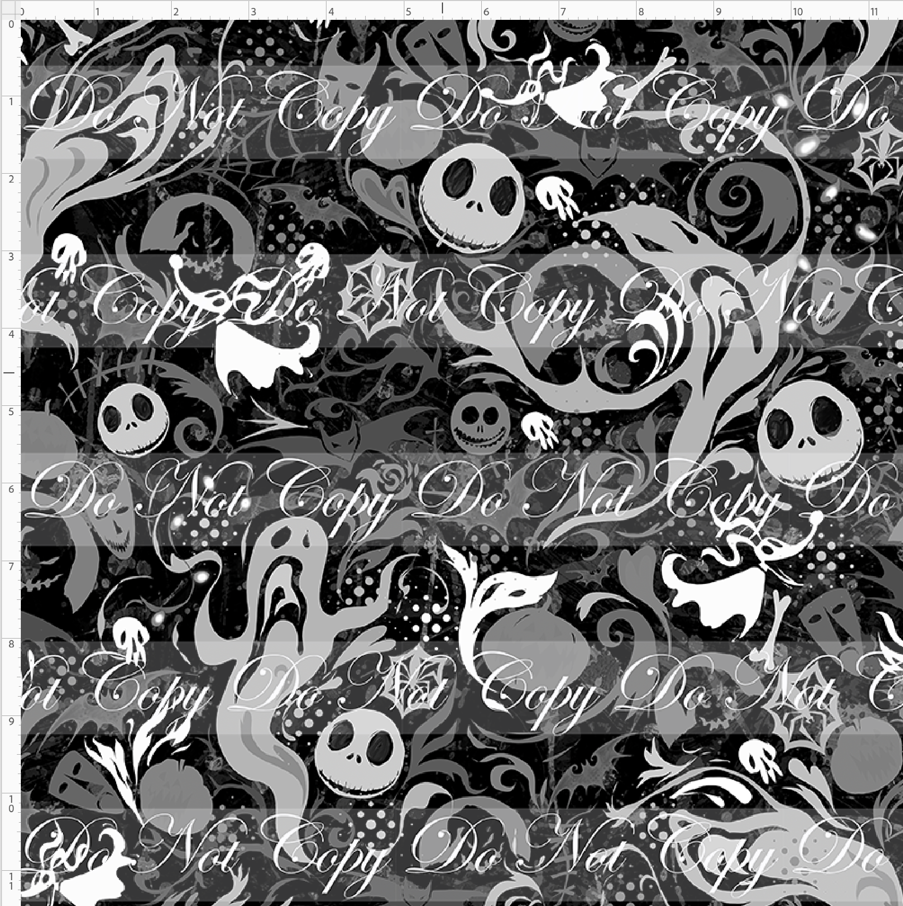 RETAIL - Artistic Skellington - Coordinate - BW - REGULAR SCALE