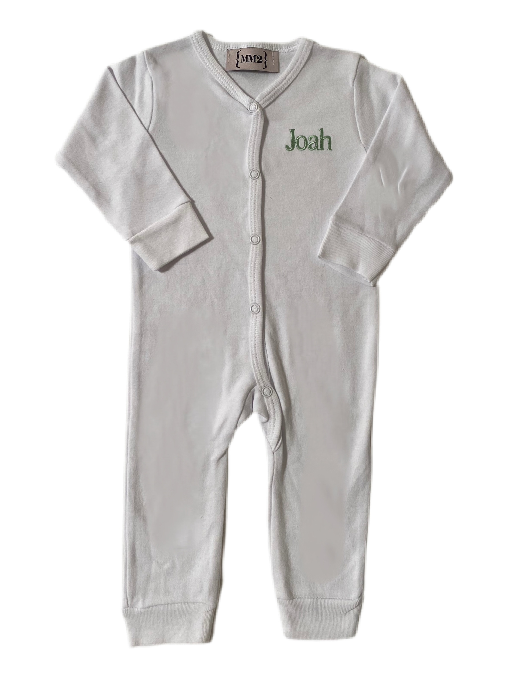 Baby snap front onsie , Embroidered with name or monogram *black, white and H. grey available