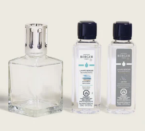 Lampe Berger - Essential Square Lamp Gift Set with Air Pur So Neutral + Ocean Breeze