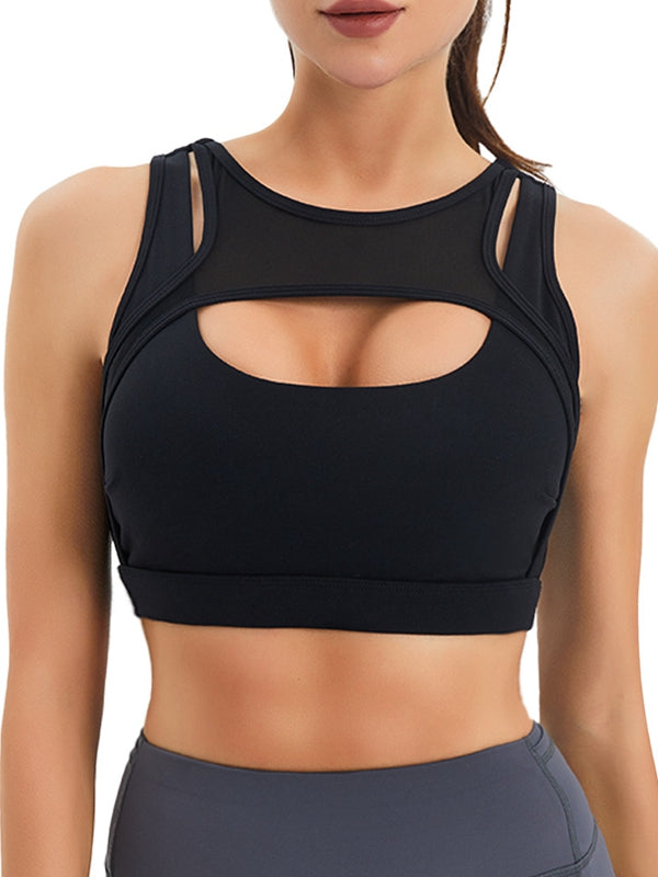 ZASUWA Female Sexy Mesh Hollow Out High-support Sports Bras