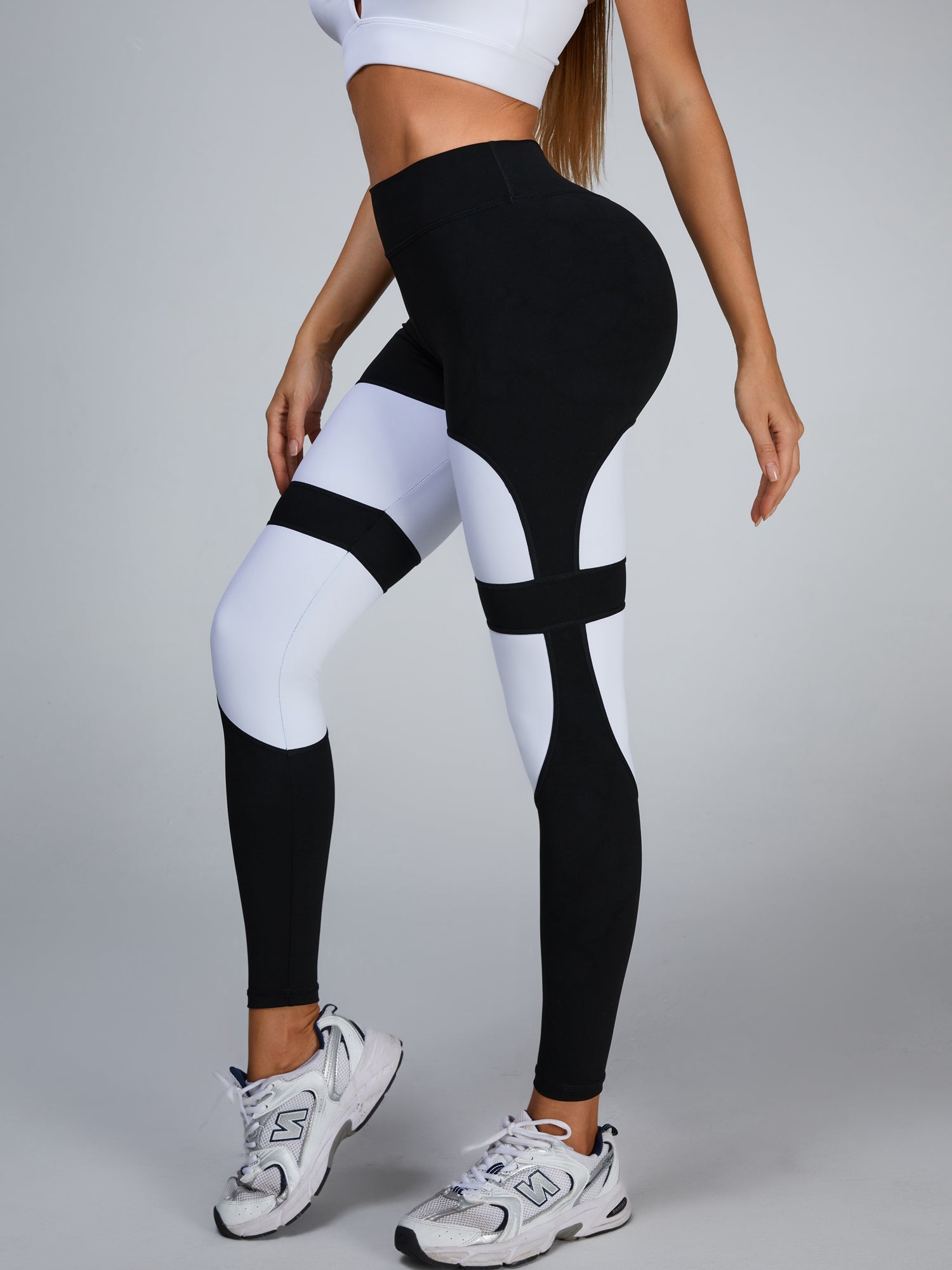 ð¤ZASUWA Female Cutout Mesh High-rise Leggings