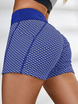 ZASUWA Female Honeycomb Pocket Peach Hip Spandex Gym Booty Shorts Nav Image 12