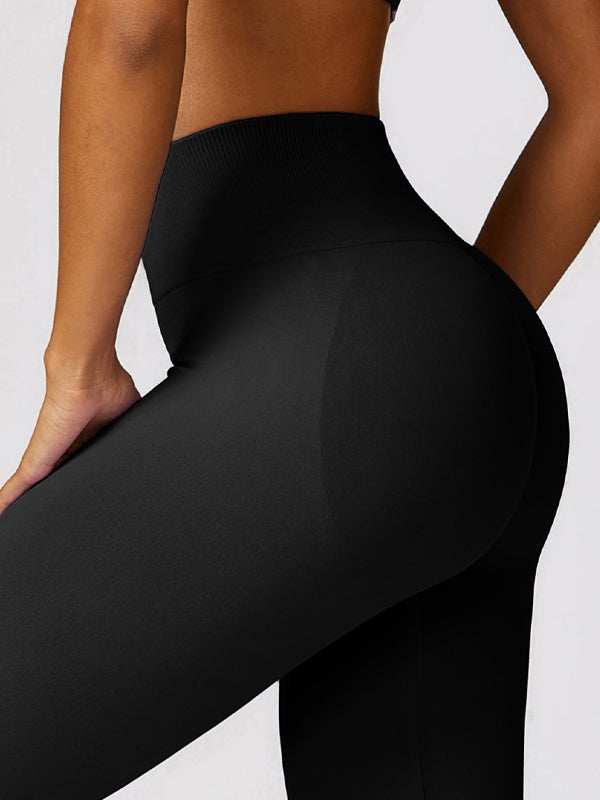 ZASUWA Female Flare Scrunch Bum High-waisted Seamless Hip-lift Pants