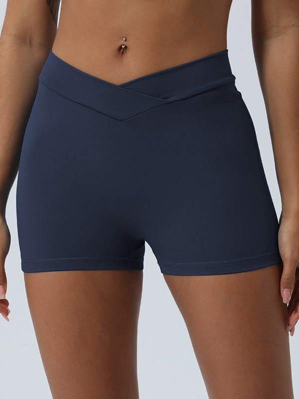 ZASUWA Female V-shape Waist Scrunch Bum Spandex Gym Booty Shorts