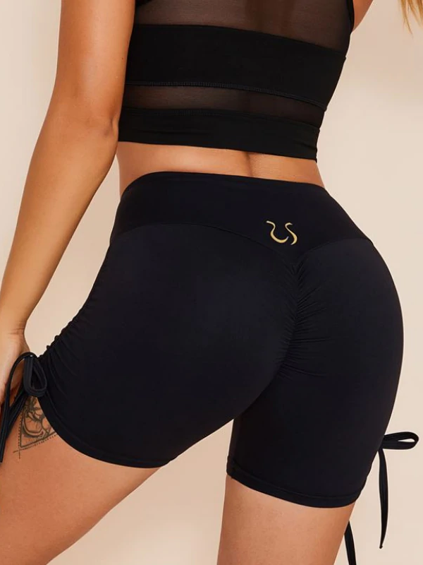 ZASUWA Female Solid Color Elastic Tight Spandex Gym Booty Shorts