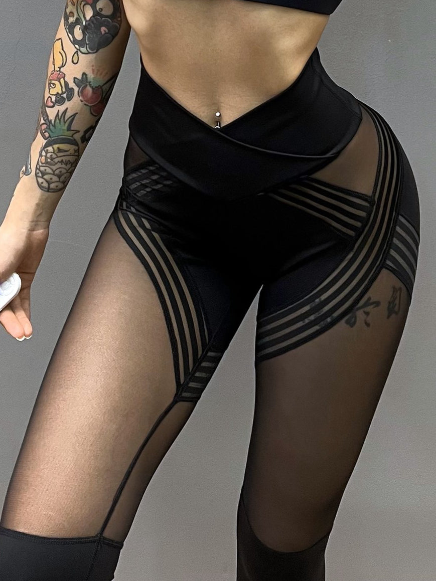 ZASUWA Female Mesh Quick Dry Elastic Tight Leggings