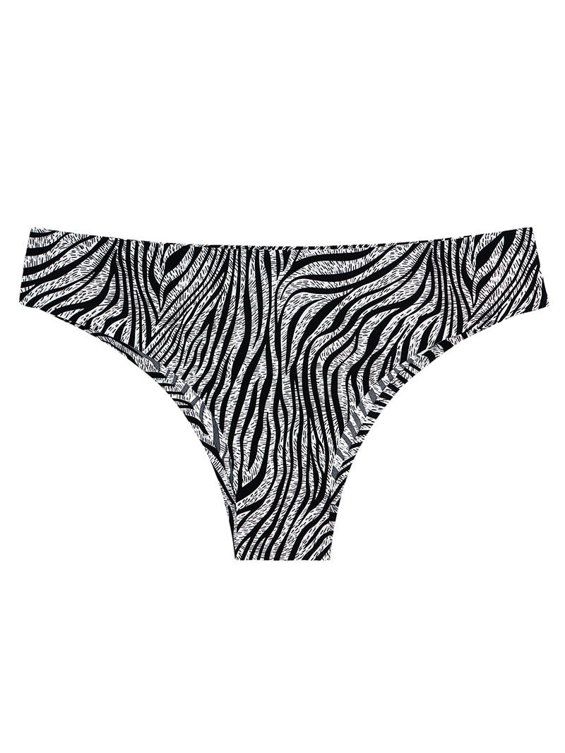 ZASUWA Female Ice Silk Traceless Leopard Print Panties