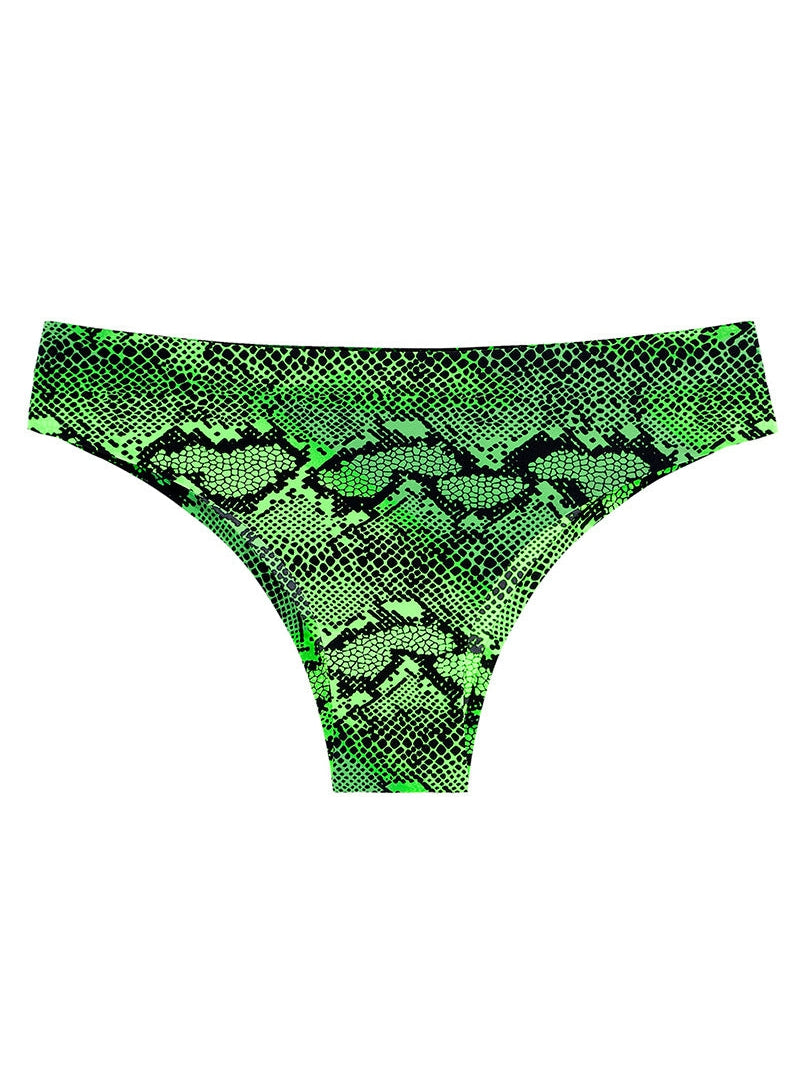 ZASUWA Female Ice Silk Traceless Leopard Print Panties