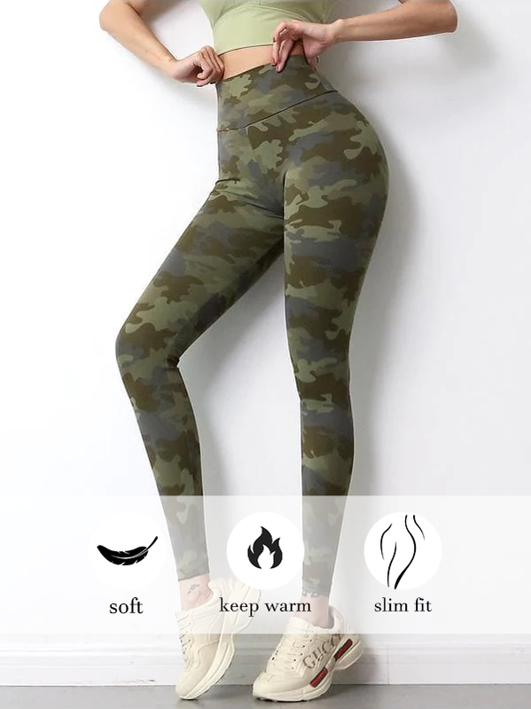 ZASUWA Female High Waist Camouflage Quick-drying Yoga Leggings