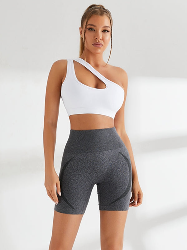 ZASUWA Female Scrunch Bum High-rise Butt-lift One-shoulder Short Tracksuit