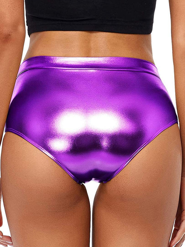 ZASUWA Female Glossy Faux Leather Hot Gym Booty Shorts