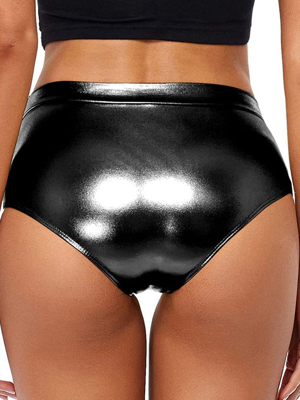 ZASUWA Female Glossy Faux Leather Hot Gym Booty Shorts