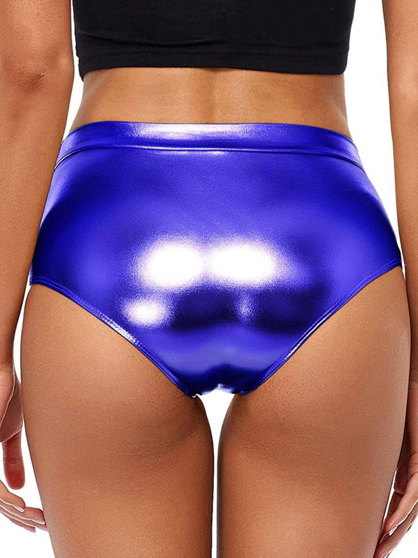 ZASUWA Female Glossy Faux Leather Hot Gym Booty Shorts