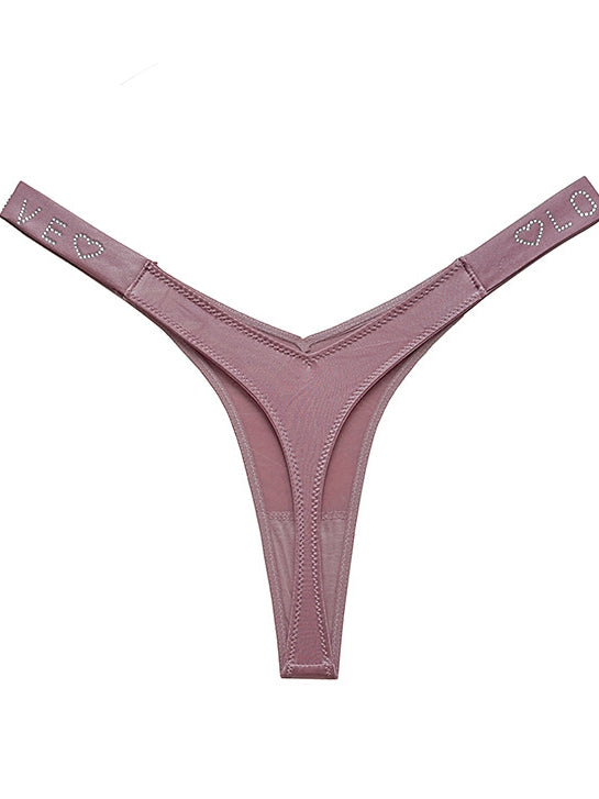 ZASUWA Female Sparkling Diamond Ice-silk Sports Panties