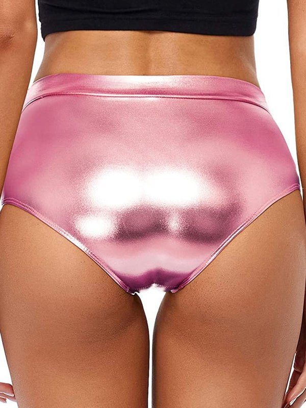 ZASUWA Female Glossy Faux Leather Hot Gym Booty Shorts