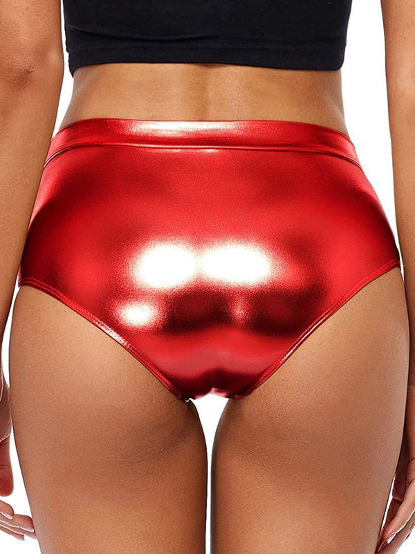 ZASUWA Female Glossy Faux Leather Hot Gym Booty Shorts