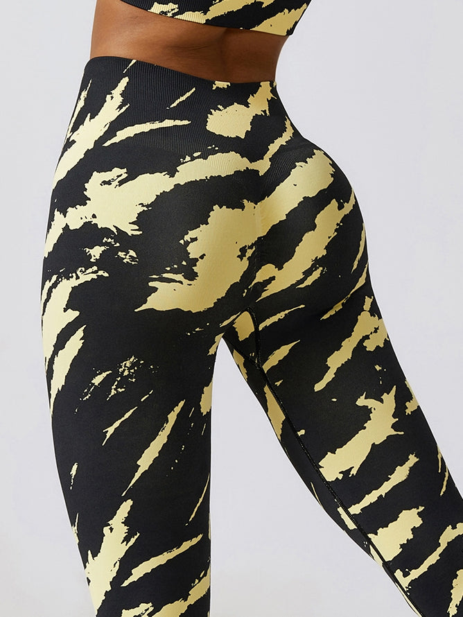 ZASUWA Female Zebra Print Scrunch Bum Leggings