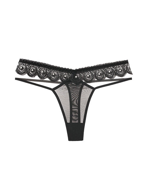 ZASUWA Female Hollow Out Lace Flower Wave Panties