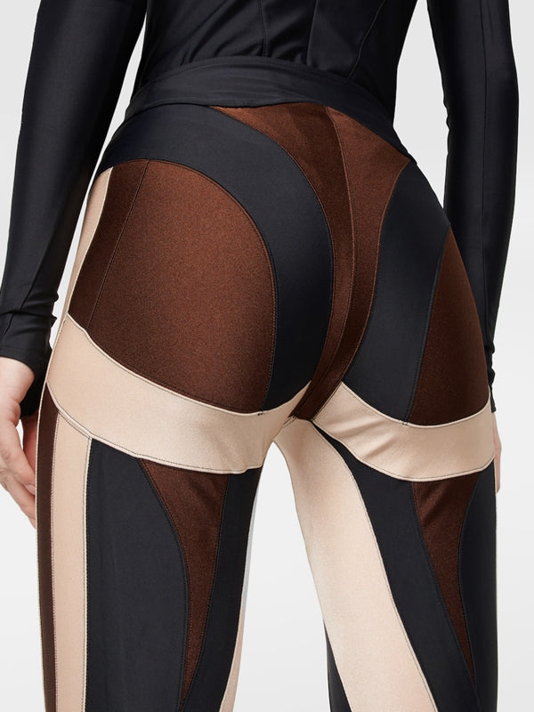 ZASUWA Female Contrast Color Stripes Hip-lift Leggings