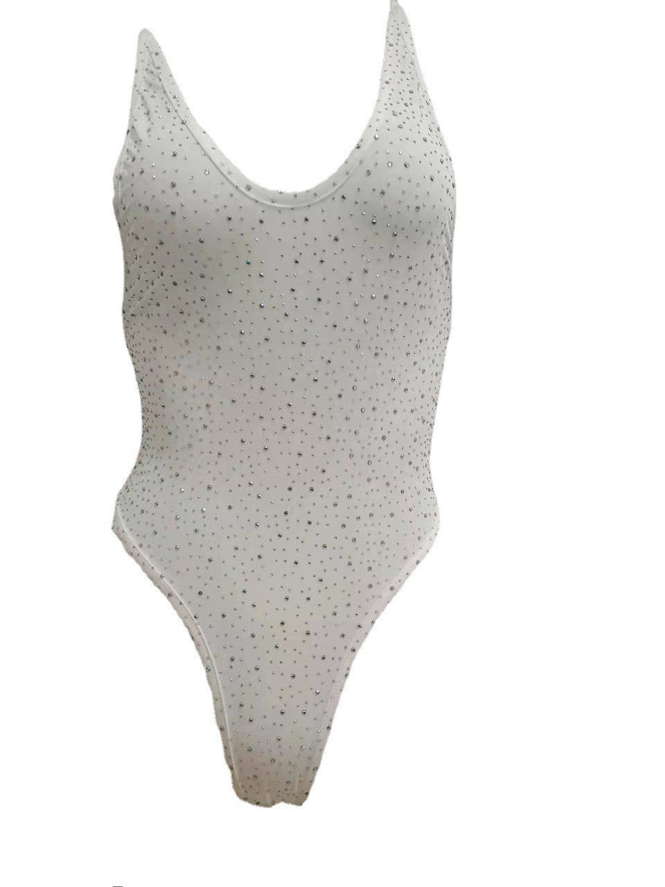 ZASUWA Female Glossy Diamond Star Bodysuit