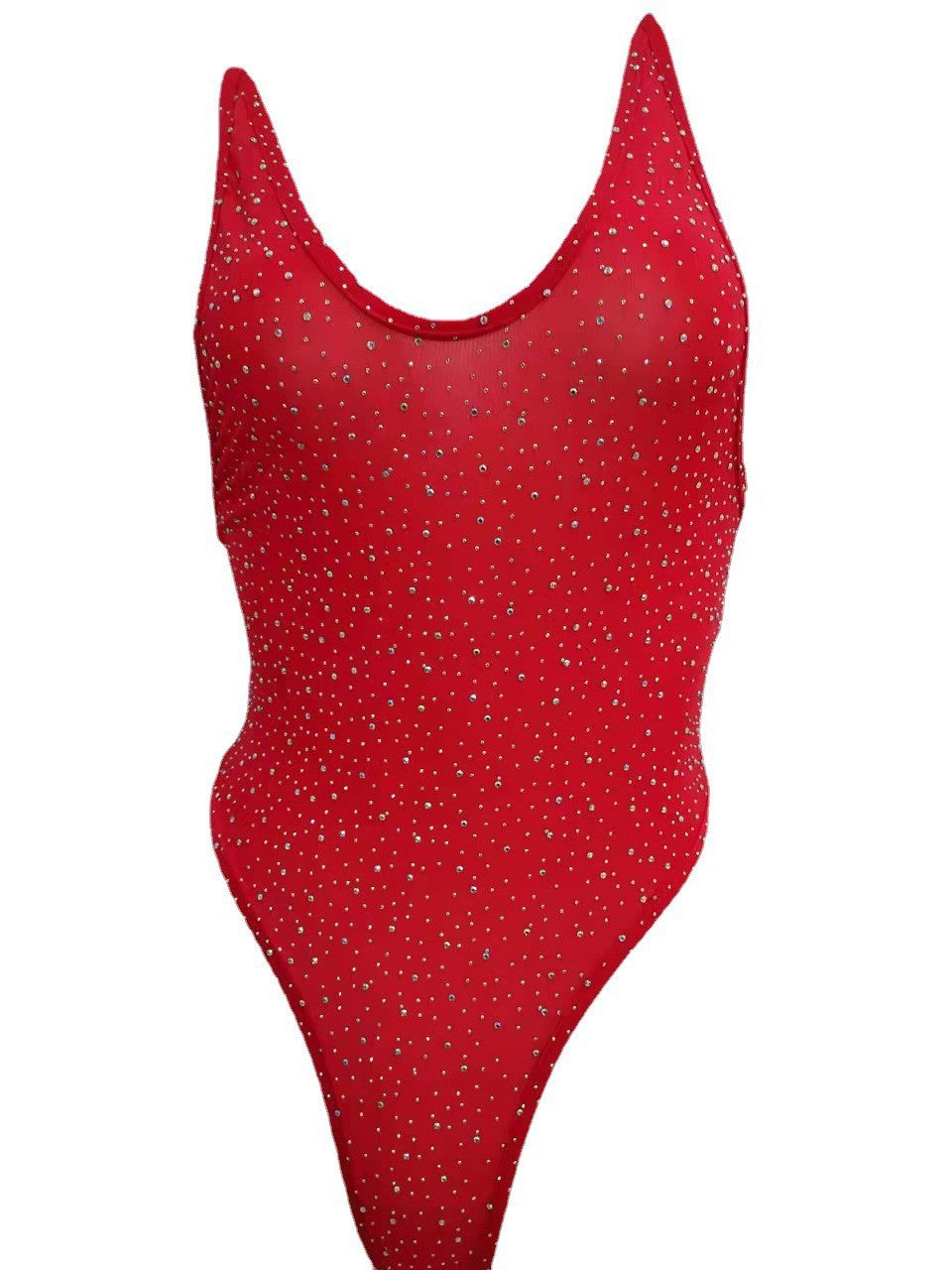 ZASUWA Female Glossy Diamond Star Bodysuit