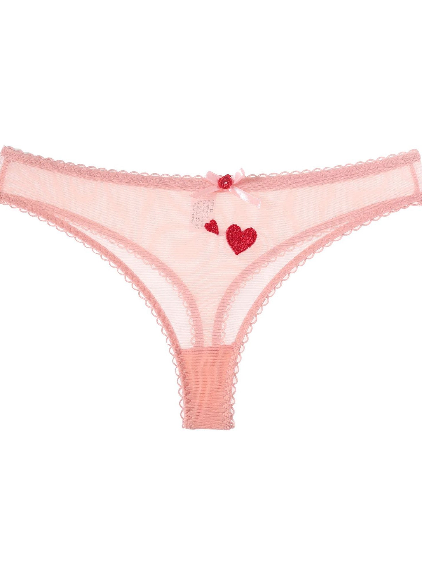 ZASUWA Female Love Print Mesh Panties