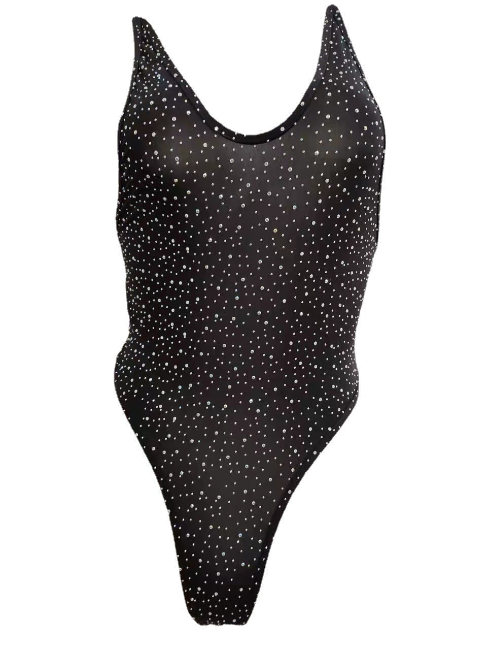 ZASUWA Female Glossy Diamond Star Bodysuit