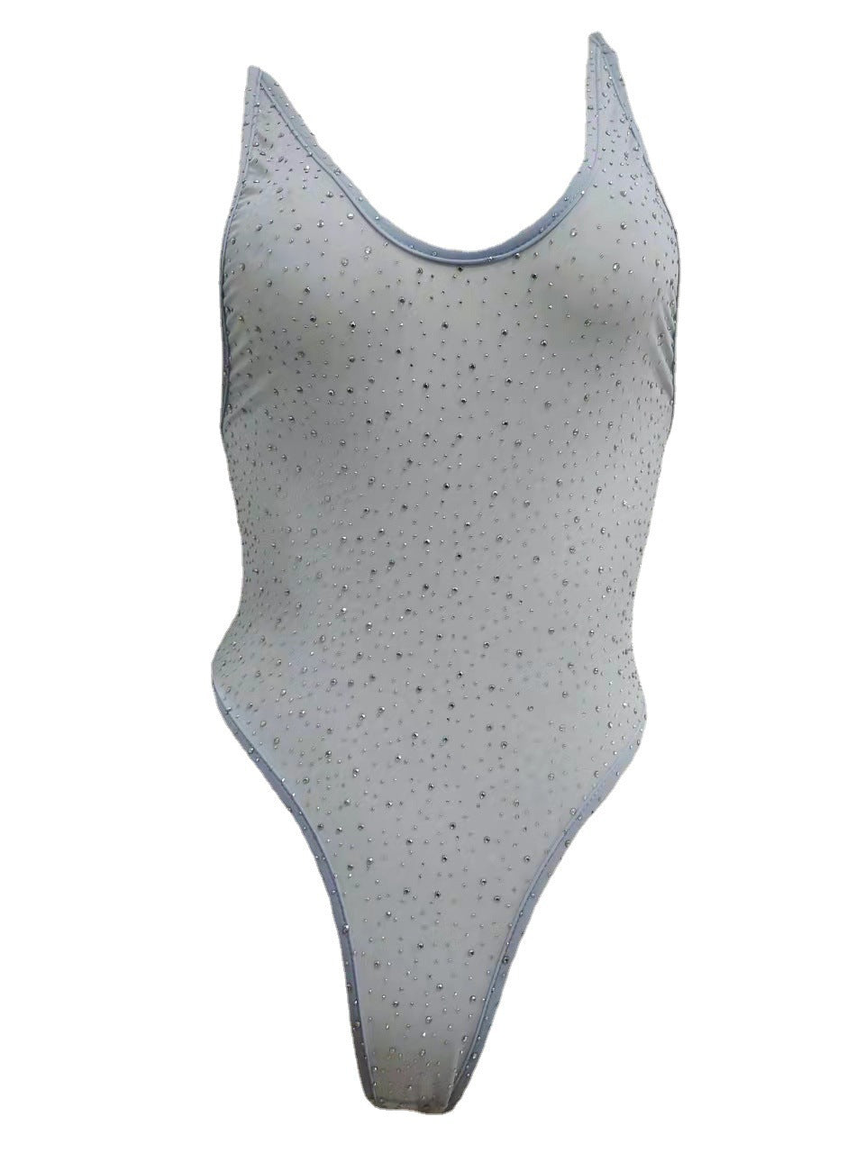 ZASUWA Female Glossy Diamond Star Bodysuit