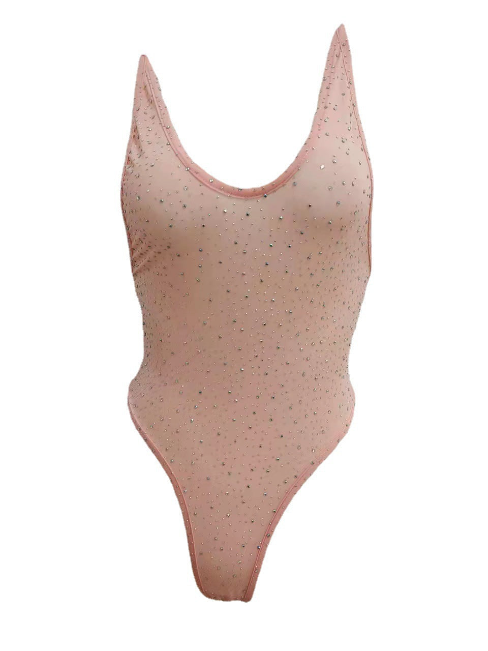 ZASUWA Female Glossy Diamond Star Bodysuit