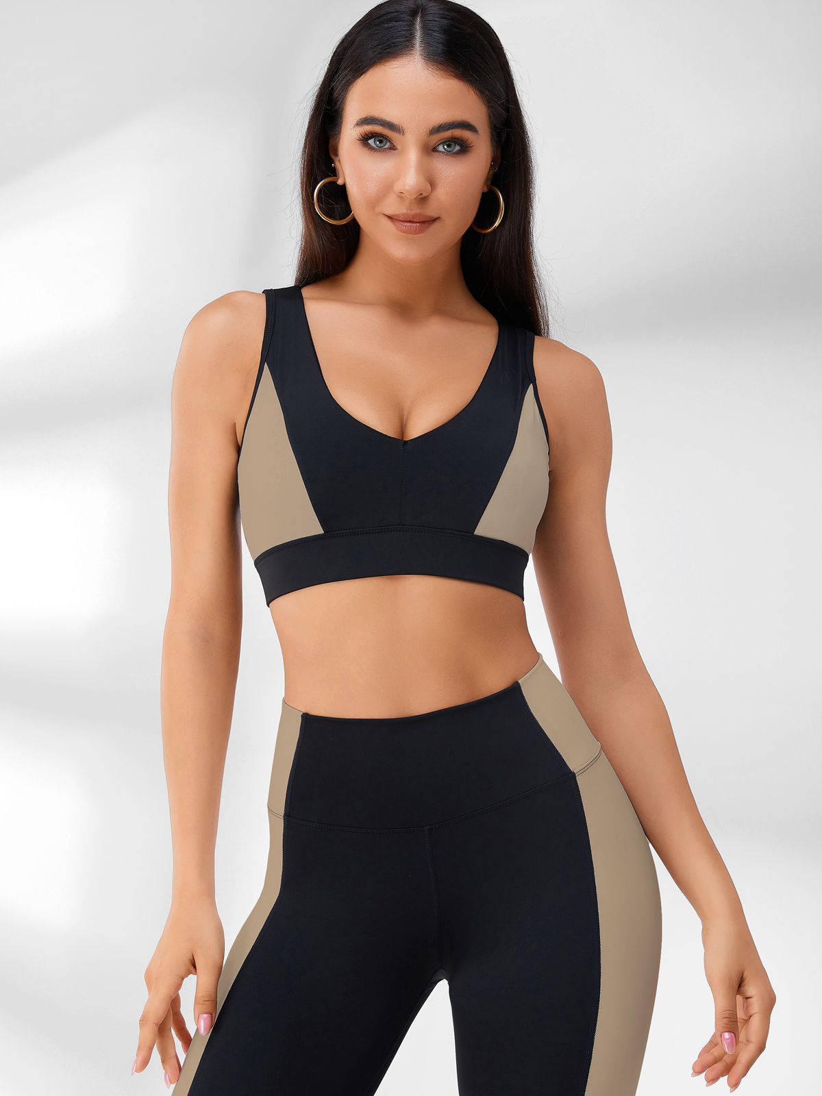 ZASUWA Female Contrast Color Backless Sports Bras