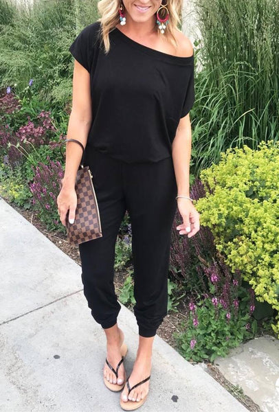 black travel jumpsuit