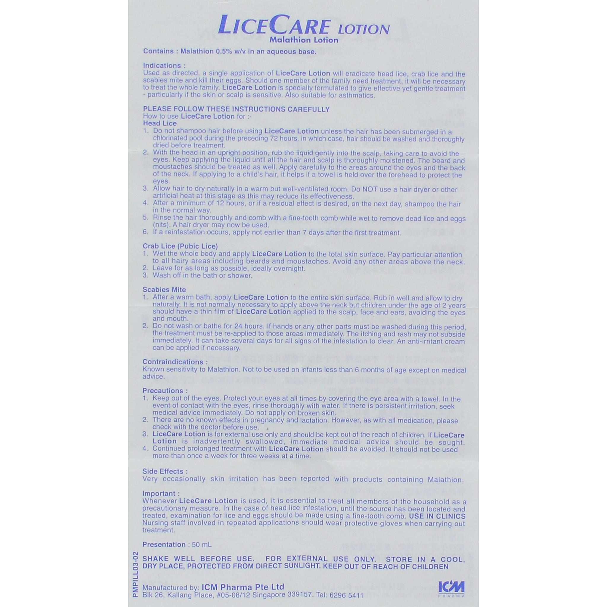 Lice Care Lotion 50ml Woods Pharmacy