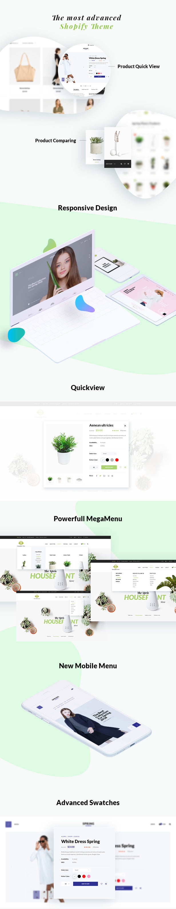 Shopify theme spring more features 