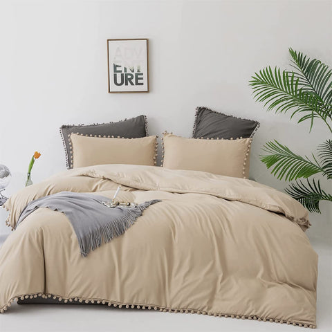 Cream boho bedding set