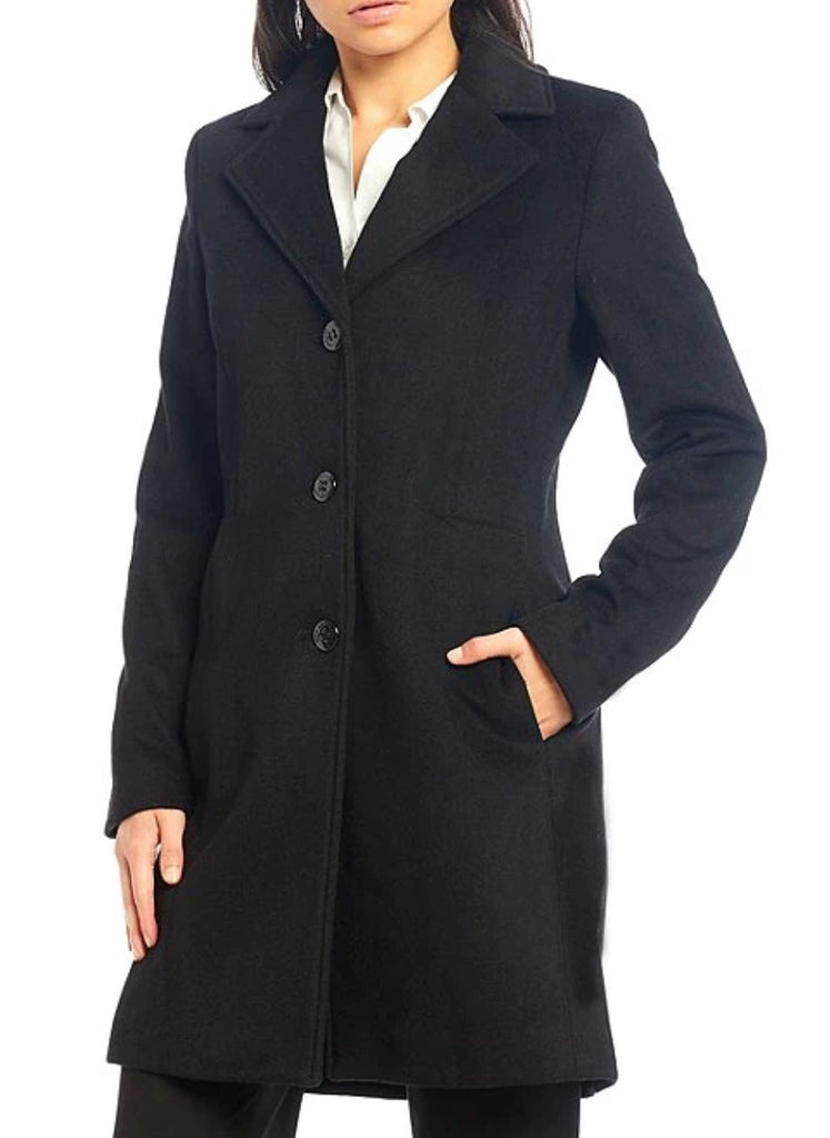 calvin klein single breasted walker coat