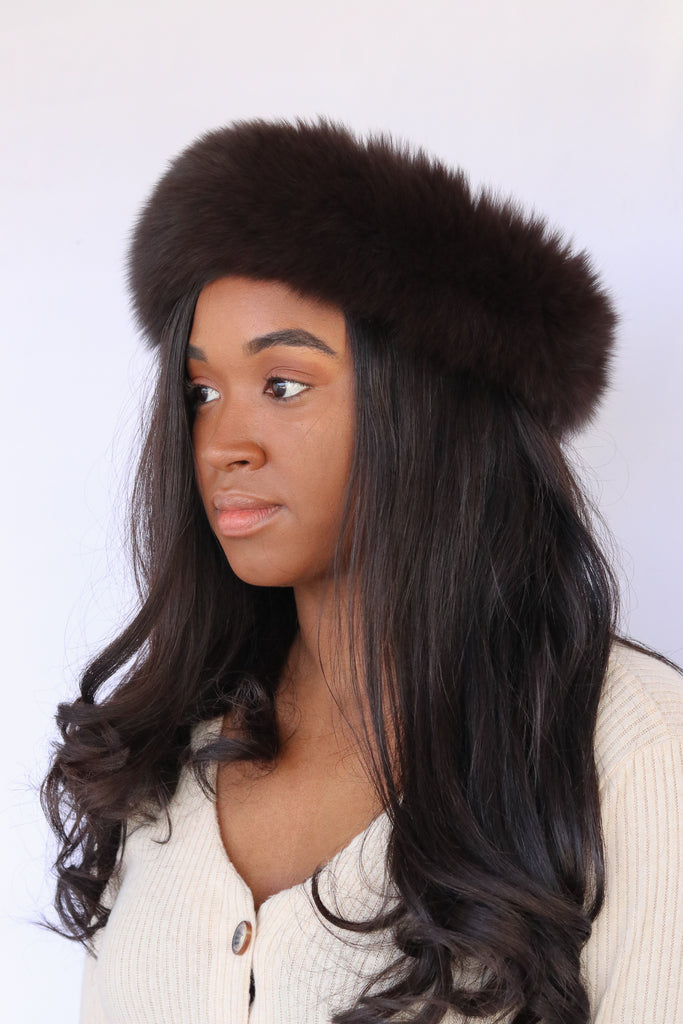 fox fur headband