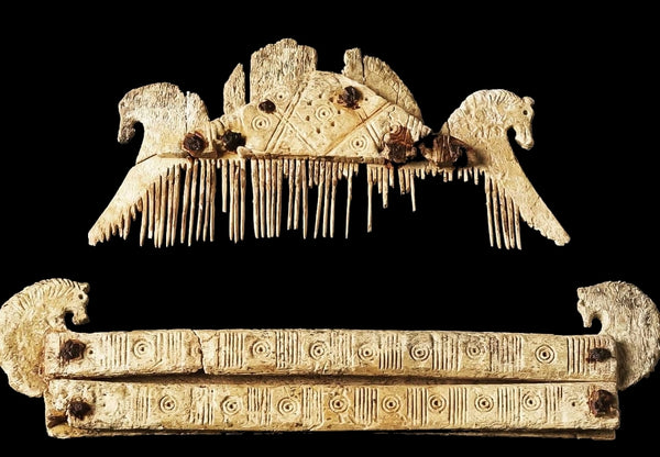 beard comb in bones found in Viking tombs 