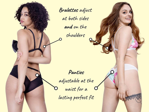 Adjustable bras, bralettes and panties by ColieCo Lingerie