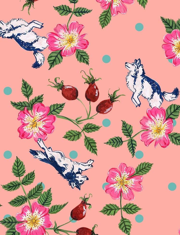 Rosa Canina print by Nicola Hanrahan for ColieCo Lingerie