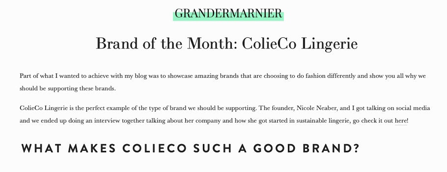 GRANDERMARNIER: Brand of the Month - ColieCo Lingerie