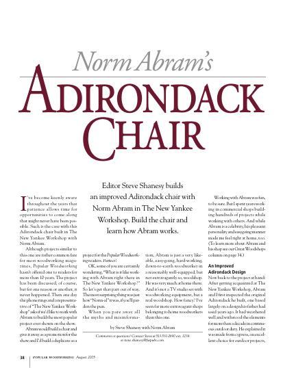 Norm Abrams' Adirondack Chair – Garden Gate