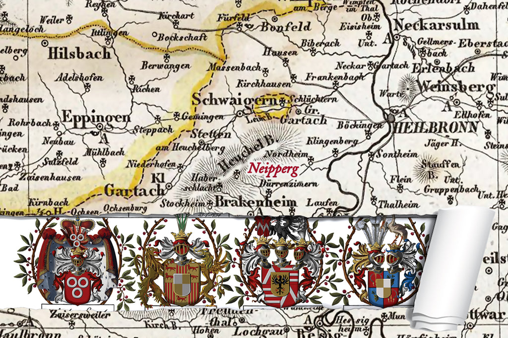 Schwaigern Erbgraf von Neipperg Jagdabzeichen Map