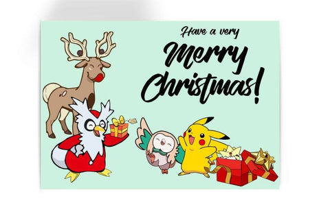 Merry Christmas Pokemon Christmas Card