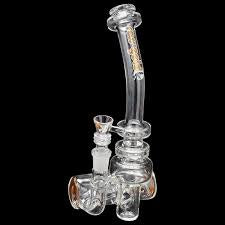 Ross Gold Glass 10" Overbite Water Pipe w/ 14mm Joint